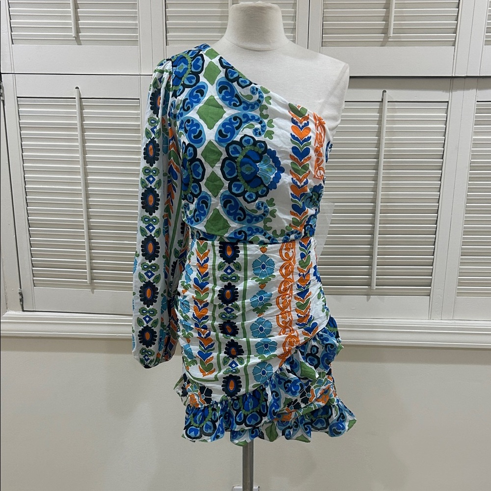 MNG One-Shoulder Multicolor Patterned Dress in perfect condition - Picture 1 of 8